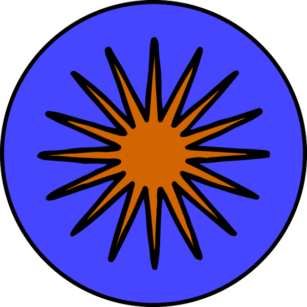 azure a star within the horns of a crescent tenne.png