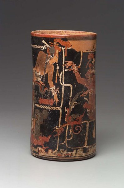 Mayan vase, Motul de San Jose area, El Peten; birth of Maize God at Na-Ho-Chan Witz-Xaman.jpg