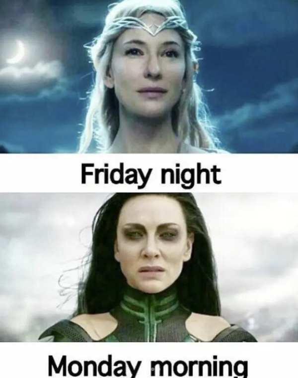 Friday night Monday morning